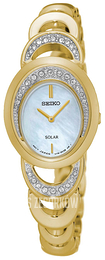 Seiko Solar Biały/Stal w odcieniu złota Ø23 mm SUP298P1