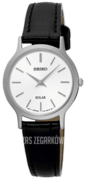 Seiko Solar Biały/Skóra Ø26.12 mm SUP299P1