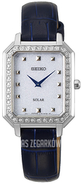 Seiko Solar Biały/Skóra SUP429P1