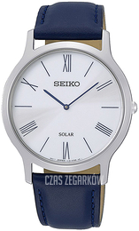 Seiko Solar Biały/Skóra Ø38 mm SUP857P1