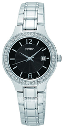 Seiko Dress Ladies Czarny/Stal Ø28 mm SUR785P1