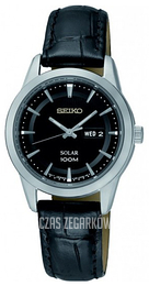 Seiko Dress Ladies Czarny/Skóra Ø29 mm SUT161P2