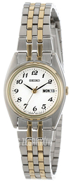 Seiko Dress Ladies Biały/Stal w odcieniu złota Ø25 mm SXA124