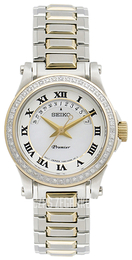 Seiko Premier Biały/Stal w odcieniu złota Ø30 mm SXD774P1