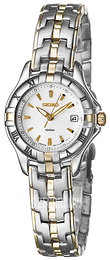 Seiko Dress Ladies Biały/Stal w odcieniu złota Ø32 mm SXDB14