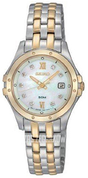 Seiko Dress Ladies Biały/Stal w odcieniu złota Ø25 mm SXDE22P9