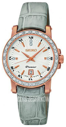 Seiko Premier Biały/Skóra Ø28 mm SXDG60P1