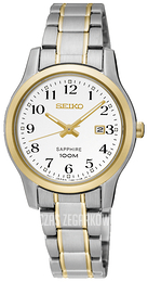 Seiko Dress Biały/Stal w odcieniu złota Ø29 mm SXDG90P1