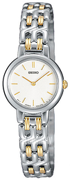 Seiko Dress Ladies Biały/Stal w odcieniu złota Ø21 mm SXJS67