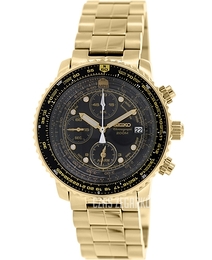 Seiko Chronograph Czarny/Stal w odcieniu złota Ø42 mm SNA414