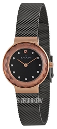 Skagen Leonora Szary/Stal w kolorze różowego złota Ø25 mm 456SRM