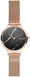 Skagen Anita Czarny/Stal w kolorze różowego złota Ø34 mm SKW2721