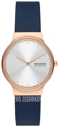 Skagen Freja Srebrny/Stal w kolorze różowego złota Ø34 mm SKW3026