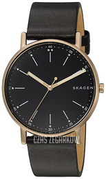 Skagen Signatur Czarny/Skóra Ø40 mm SKW6401