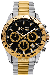 So & Co New York Monticello Czarny/Stal w odcieniu złota Ø42 mm 5001A.2