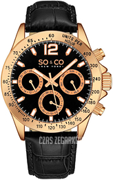 So & Co New York Monticello Czarny/Skóra Ø42 mm 5001L.1