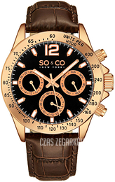 So & Co New York Monticello Czarny/Skóra Ø42 mm 5001L.2