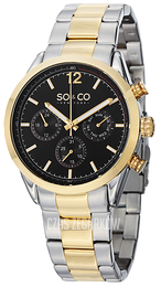 So & Co New York Monticello Czarny/Stal w odcieniu złota Ø42 mm 5004.4