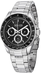 So & Co New York Monticello Czarny/Stal Ø44 mm 5010B.1