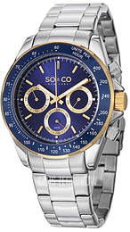 So & Co New York Monticello Niebieski/Stal Ø44 mm 5010B.3