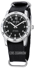 So & Co New York Yacht Timer Czarny/Stal Ø42 mm 5018A.2