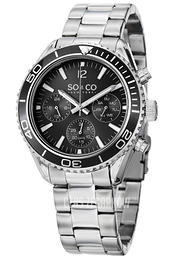 So & Co New York Yacht Timer Czarny/Stal Ø42 mm 5026.1