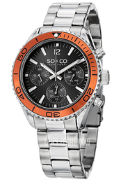 So & Co New York Yacht Timer Czarny/Stal Ø42 mm 5026.3