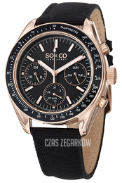 So & Co New York Monticello Czarny/Skóra Ø40 mm 5027.3