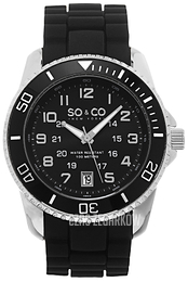 So & Co New York Yacht Timer Czarny/Guma Ø42 mm 5029R.1