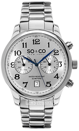 So & Co New York Monticello Srebrny/Stal Ø41 mm 5031.1