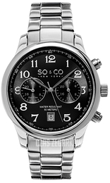 So & Co New York Monticello Czarny/Stal Ø41 mm 5031.2