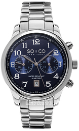 So & Co New York Monticello Niebieski/Stal Ø41 mm 5031.3