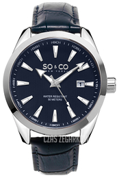 So & Co New York Madison Niebieski/Skóra Ø43 mm 5039L.1