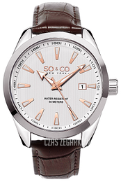 So & Co New York Madison Biały/Skóra Ø43 mm 5039L.3