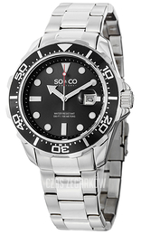 So & Co New York Yacht Timer Czarny/Stal Ø45 mm 5042.1