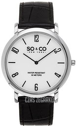 So & Co New York Madison Biały/Skóra Ø39 mm 5043.1