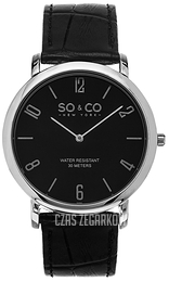 So & Co New York Madison Czarny/Skóra Ø39 mm 5043.2