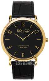 So & Co New York Madison Czarny/Skóra Ø39 mm 5043.3