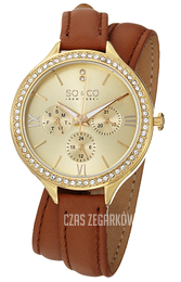 So & Co New York Madison Żółte złoto/Skóra Ø38 mm 5047S.1
