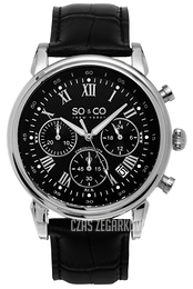 So & Co New York Monticello Czarny/Skóra Ø44 mm 5059.1