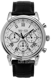 So & Co New York Monticello Biały/Skóra Ø44 mm 5059.2