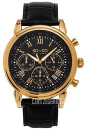 So & Co New York Monticello Czarny/Skóra Ø44 mm 5059.3