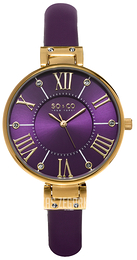 So & Co New York Studio Purpurowy/Skóra Ø34 mm 5091.2