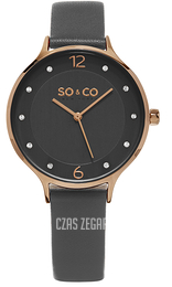 So & Co New York Madison Szary/Skóra Ø36 mm 5203.2