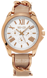So & Co New York SoHo Srebrny/Stal w kolorze różowego złota Ø40 mm 5215.3