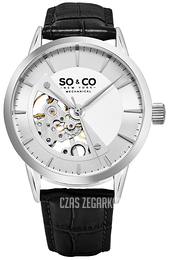 So & Co New York Madison Srebrny/Skóra Ø40 mm 5412.1