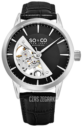 So & Co New York Madison Czarny/Skóra Ø40 mm 5412.2