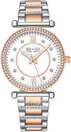 So & Co New York Madison Biały/Stal w kolorze różowego złota Ø36 mm 5516.2