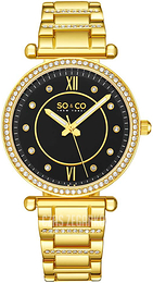 So & Co New York Madison Czarny/Stal w odcieniu złota Ø36 mm 5516.3