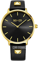 So & Co New York Madison Czarny/Stal w odcieniu złota Ø35 mm 5522.3